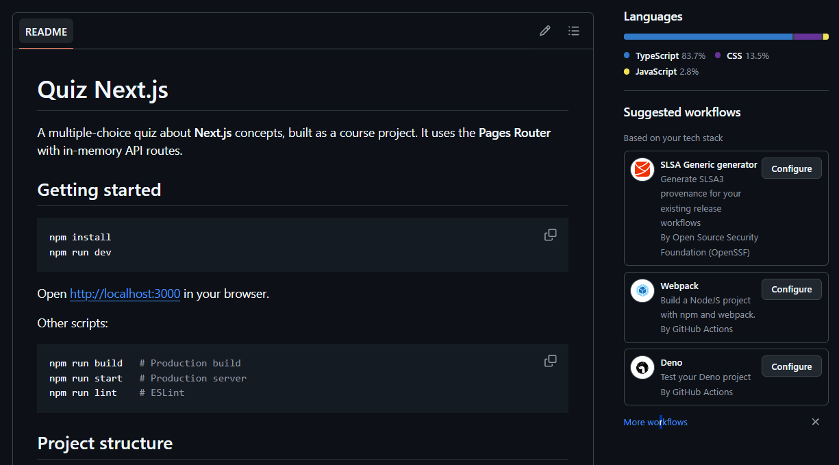 Screenshot of Next Questions.